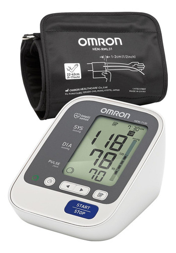 Tensiometro Omron De Brazo Digital Automático Hem-7130 Color Gris