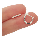 Aros Nissa Argollas Clip 12mm Cubic Blanco Plata 925