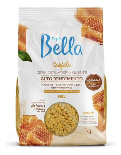 Cera Depilatória Quente Confete Mel Depil Bella - 1kg