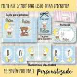 Candy Bar Mini Kit Imprimible Ovejita Y Osito #1 Baby Shower
