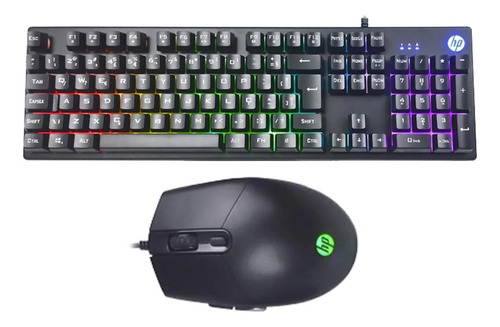 Kit Teclado Gamer Rgb E Mouse Usb Cabo 1,5m Com Led Rgb