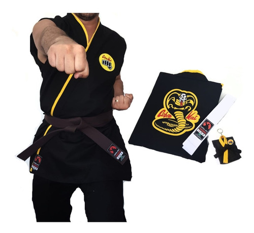 Kimono Karate Cobra Kai + Faixa Branca   