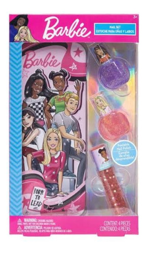 Barbie Estuche Uñas Y Labios Para Niñas Estuche Metálico 