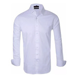 Camisa Blanca Entallada Hombre Slim Fit Excelente Calidad