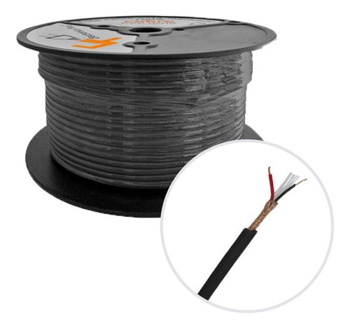 Ef Cable Para Micrófono 2x24 Delgado Negro Cm-224dg