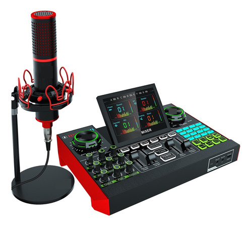 Interfaz De Audio Usb Podcast Equipment Bundle Mixer &