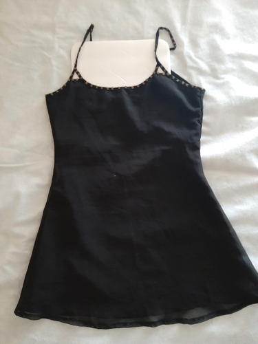 Vestido Corto Negro Clasico Talle S Elegante Sport Egresadas