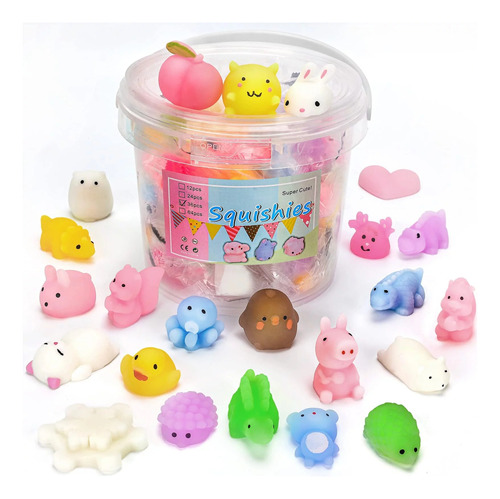 Kit 36 Pcs Mini Mochi Squishy Squeeze Toy Fidget Toy