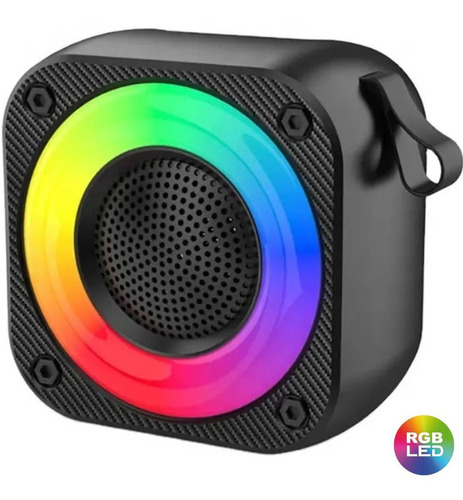 Caixinha Caixa D Som Bluetooth Potente Bateria Longa Led Rgb Cor Preto Voltagem 110v/220v