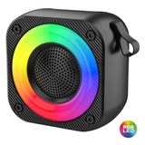 Caixinha Caixa D Som Bluetooth Potente Bateria Longa Led Rgb Cor Preto Voltagem 110v/220v