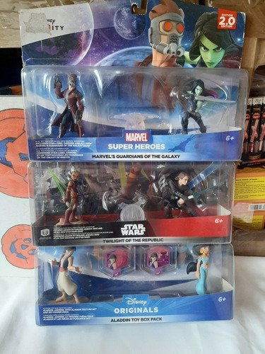 6 Figuras Disney Infinity,star Wars,marvel,2 Discos Poder.