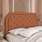 Cabeceira Para Cama Queen Florença Sued Terrac/pret - M.a Cor Suede Terracota/preto