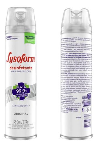 Desinfetante Lysoform Superfícies Original 360ml 