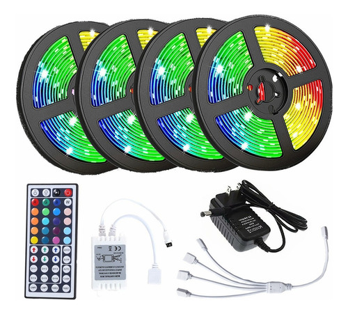 Tira De Luz Led Flexible 20m+44 Tecla Control+adaptador