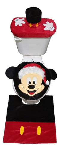 Juego De Baño Navideño Con Tapete *micky Mousse