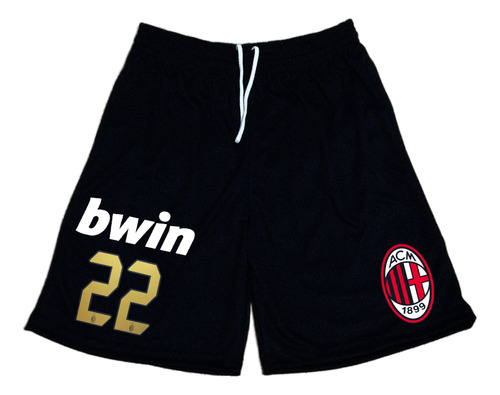 Short De Poliester Ac Milan Italia  Nª 22 Kaka Retro