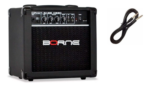 Amplificador Cubo Borne Cb30 15w Impact P/estudo Bass Baixo 