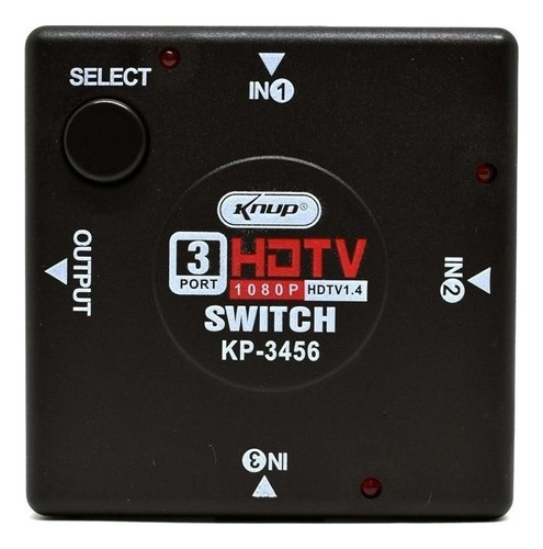 Switch Divisor Hub Hdmi 1.4 Splitter 3 Portas Knup Kp-3456