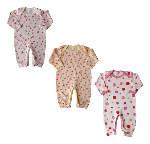 Kit 3 Peças - Macacão Roupa De Bebê Enxoval Atacado Gêmeos