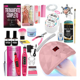 Kit Para Unhas Gel Alongamentos Cabine Lixadeira Completo