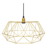 Pendente Aramado Estádio Grande Moderno Luxo Lustre Cabo 2m Cor Dourado