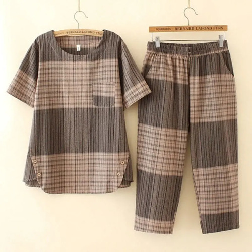 Nuevo Conjunto Veraniego Coreano A Cuadros Talla Extra
