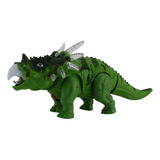 Brinquedo Dinossauro Plástico Com Luz E Som 3 Pilhas Verde
