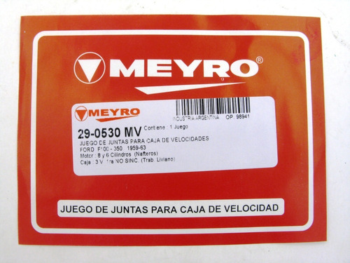 Junta Caja 3 Vel.1 No Sincr. Ford V8 6cil. F100 59-63 Loba Foto 7