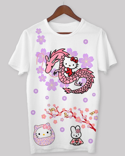 Remera Adulto, Hello Kitty, Sakura, Aesthetic
