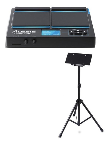 Kit Alesis Samplepad 4 Percussão Eletrônica Com Suporte