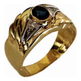 Anel De Ouro 18k Com Safira.