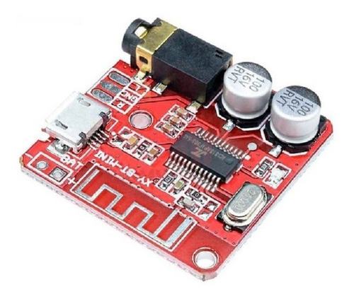 Modulo Receptor De Audio Bluetooth 4.1 Mp3 5v Micro Usb Rojo