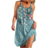 I Vestido Playero Sin Mangas Estampado Camise Dobladillo Lo