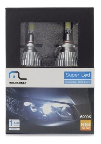 Lâmpada Super Led Multilaser - Kit Hb4 6200k Alto Brilho