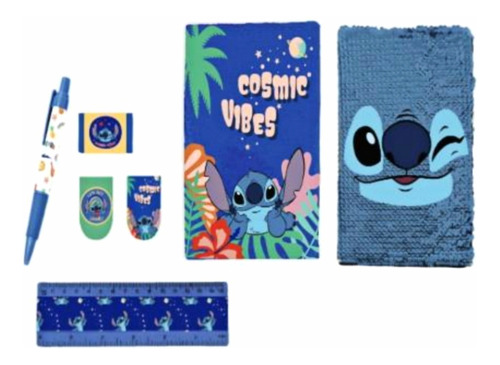 Libreta Decorada Stitch Set Escolar Para Niños Disney