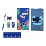 Libreta Decorada Stitch Set Escolar Para Niños Disney