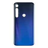 Tapa Trasera Vidrio Compatible Moto G8 Plus Color Azul Negro