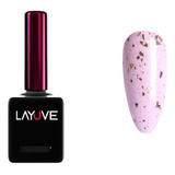 Top Coat Con Decorado Oro Rosa Para Color Gel - Layuve Uñas 