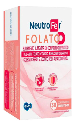 Neutrofer Folato D 30 Comprimidos Metilfolato Gratis 18 Dias