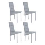 Silla Living Comedor Cocina Set X4 Tapizada Niviko Reforzada