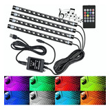 Tira De Luz Led Rgb Para Auto Interior Control Remoto Usb