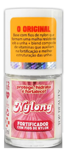 Top Beauty Sos Unha Nylong Fortalecedor Com Fios De Nylon7ml