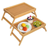 Mesa De Bandeja De Cama Artmeer Con Patas Plegables, Desayun