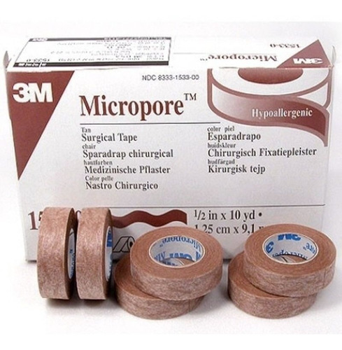 Esparadrapo Micropore Piel De 1/2 X 10 Yardas Caja X 48 Roll