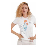 Polera Nueva Desigual L Altea Blanca Flores