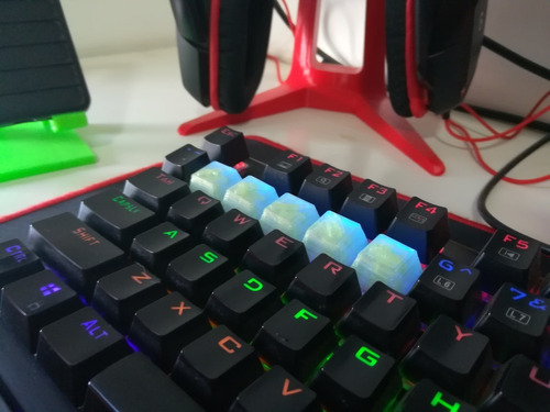 Pack Keycaps W A S D Y Espacio Custom Impresas En 3d Teclado