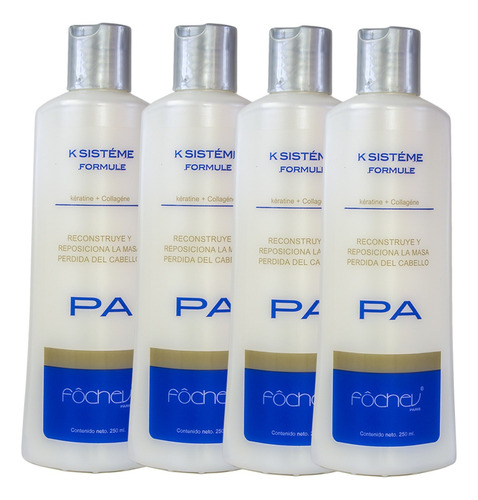 Pack 4 K Sisteme Formule Keratina + Colágeno 250ml Fochev P.