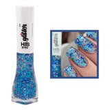 Esmalte Hits Glitter Lima Azul Prata Longa Duração 5free