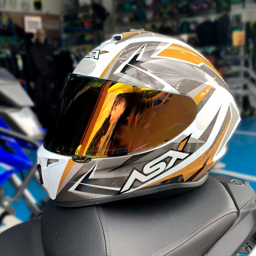 Capacete Masculino Draken Axxis Vector + Viseira Dourada