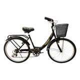 Bicicleta Playera Femenina Exobikes Vintage R26 Frenos V-brakes Color Negro Con Pie De Apoyo  